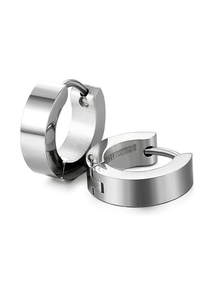 Fayrouz Jewellery Fayrouz Jewelry Small Stainless Steel Hoop Earrings, Huggie Earrings for Men and Women, Earrings for Men and Women  - Image 3
