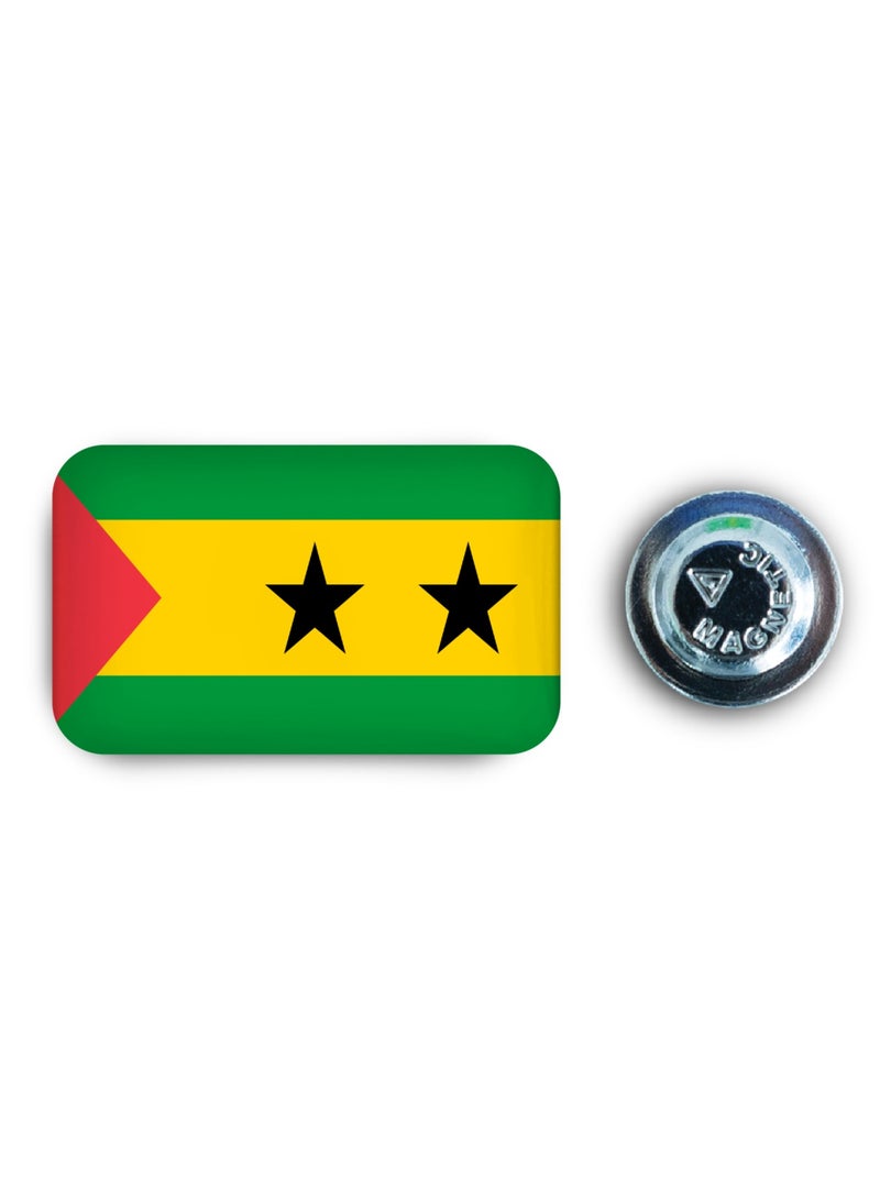 971MEDIA Sao Tome and Principe Flag Magnetic Badge - Image 1