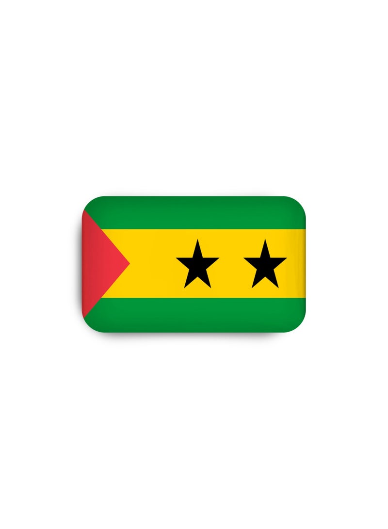 971MEDIA Sao Tome and Principe Flag Magnetic Badge - Image 2