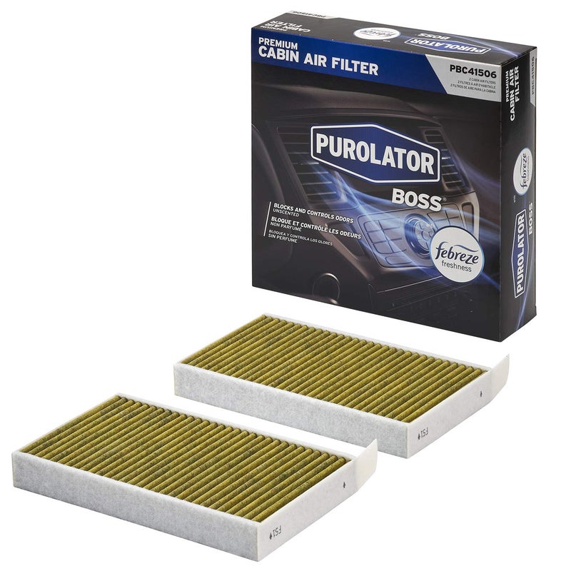 Purolator PBC41506 PurolatorBOSS Automotive Cabin Air Filter with Febreze Activated Carbon Car Truck Passenger Compartment OEM Filter Replacement for Tesla MODEL 3 MODEL Y