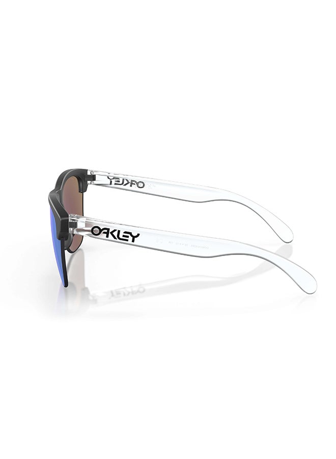 OAKLEY نظارات شمسية دائرية شبه بدون إطار للرجال Frogskin Lite OO9374 02 - حجم العدسة: 63 مم - Image 3