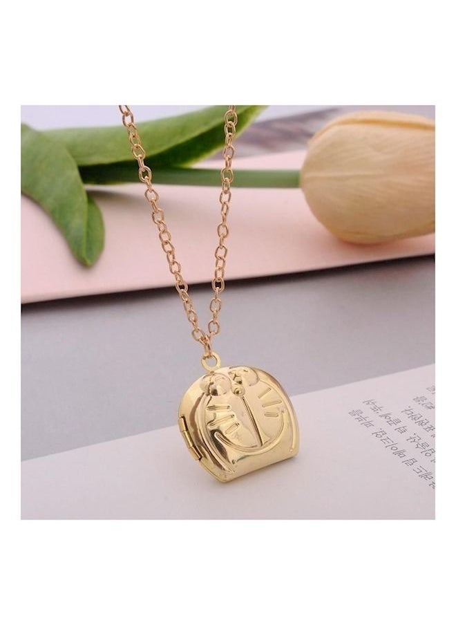 NIBEMINENT - 18K Gold Plated Cute Doraemon Locket Necklace - Image 1