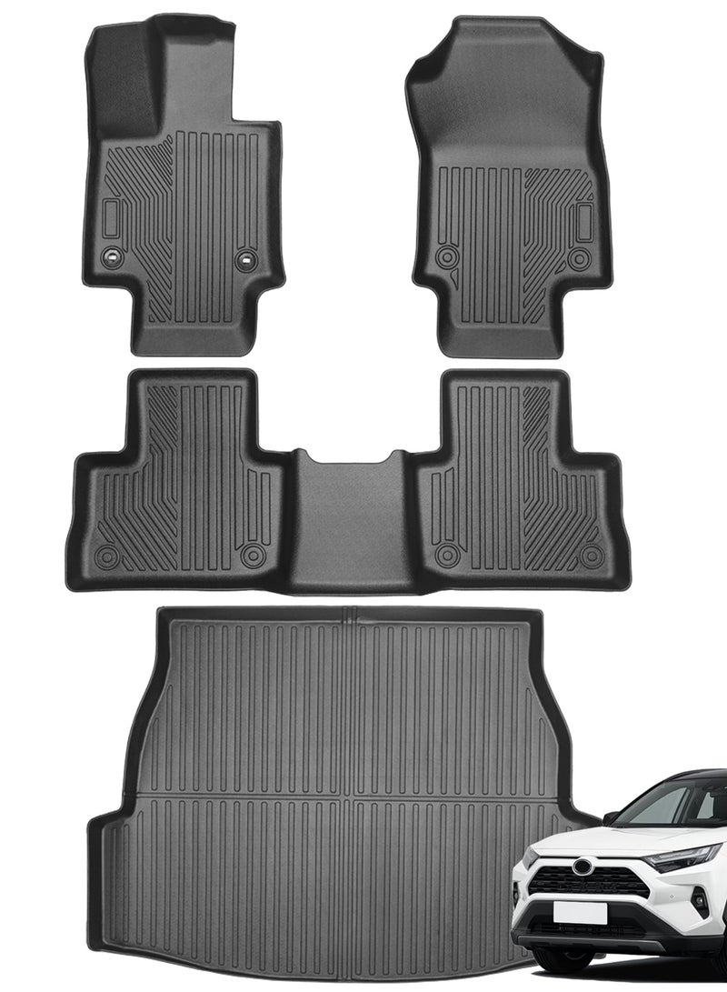 Delehehe Floor Mats & Cargo Liner for 2019-2025 Toyota RAV4 Accessories Floor Mats 2 Row Liner Set All Weather TPE 3D Floor Liners&Rear Cargo Mat - Image 1