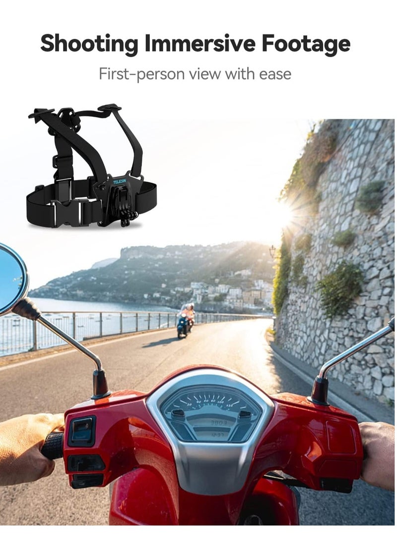 TELESIN - TELESIN Chest Strap with Head Strap Dual-Mount/J-Hook for GoPro/Action Cameras GP-CGP-T07+T04 - Image 1