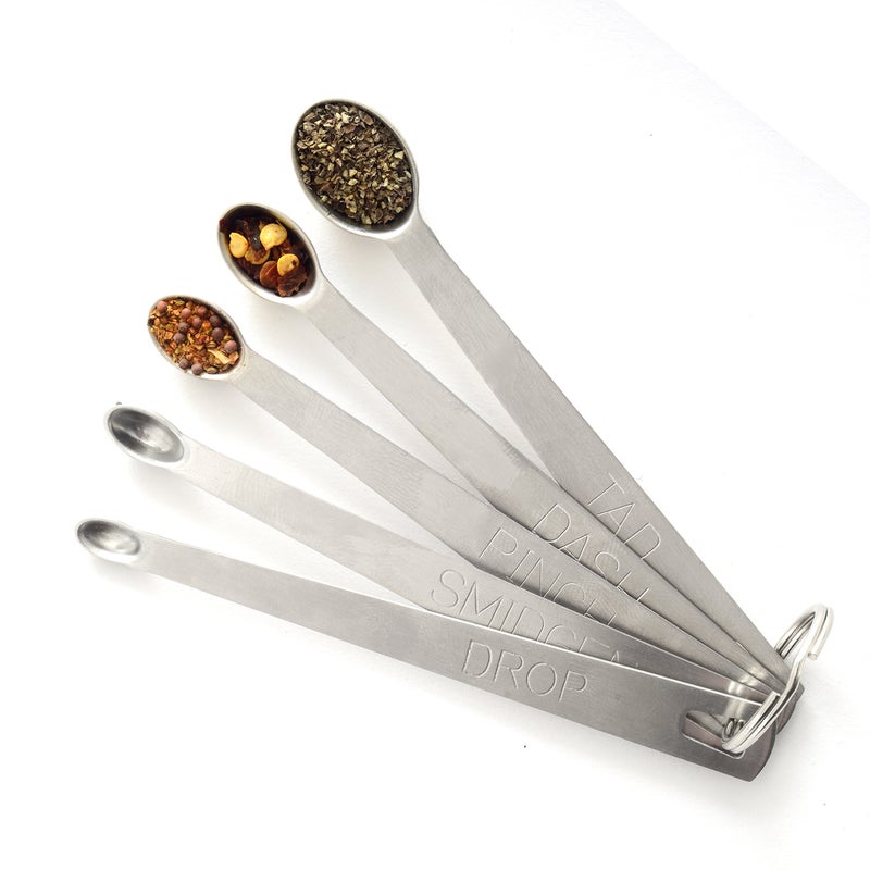 Norpro Mini Stainless Steel Measuring Spoons, Set of 5 (tad, dash, pinch, smidgen and drop), 5" x .5" x .5" - Image 5