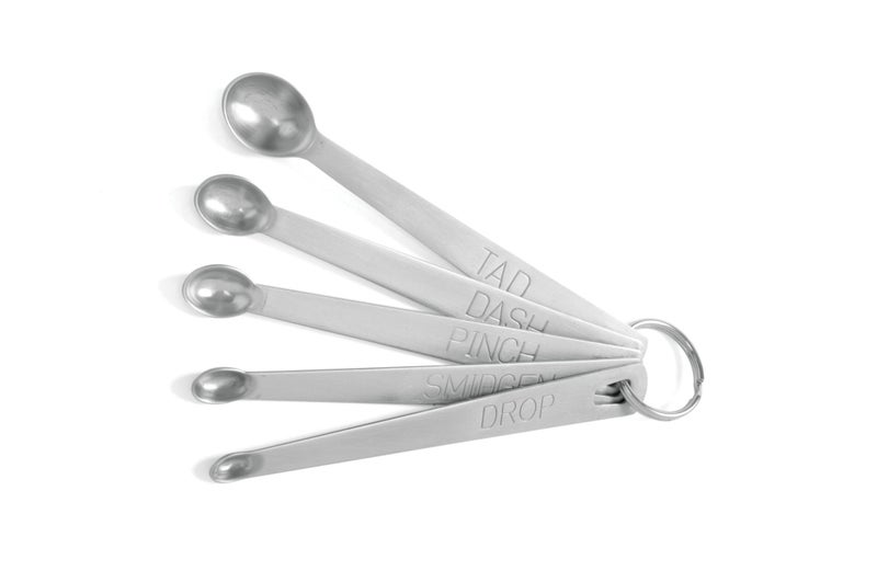 Norpro Mini Stainless Steel Measuring Spoons, Set of 5 (tad, dash, pinch, smidgen and drop), 5" x .5" x .5" - Image 1