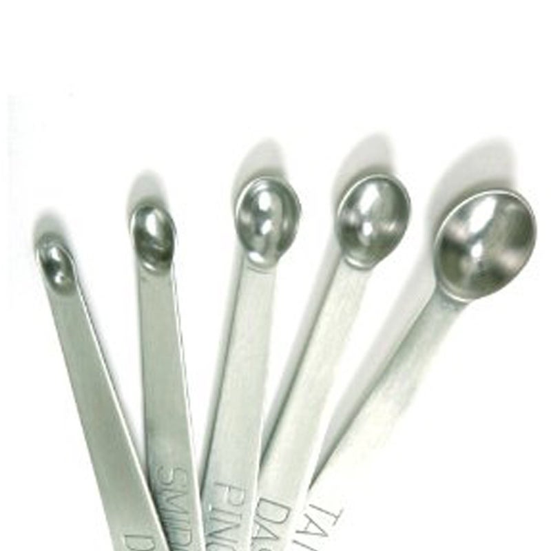 Norpro Mini Stainless Steel Measuring Spoons, Set of 5 (tad, dash, pinch, smidgen and drop), 5" x .5" x .5" - Image 2