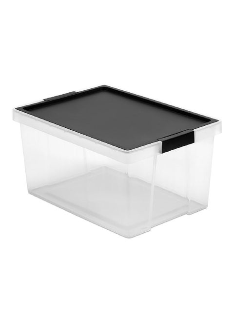 Multi Purpose Stackable Storage Box with Lid Black and Clear 35 L 1157402
