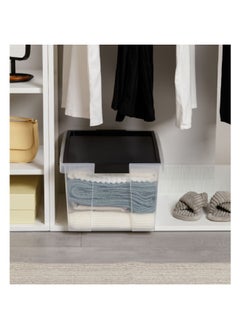 TATAY Multi Purpose Stackable Storage Box with Lid Black and Clear 35 L 1157402  - Image 2