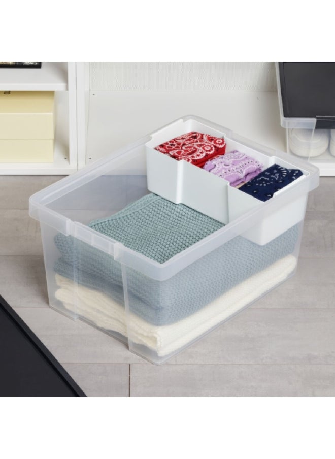 TATAY - Multi Purpose Stackable Storage Box with Lid Black and Clear 35 L 1157402 - Image 1
