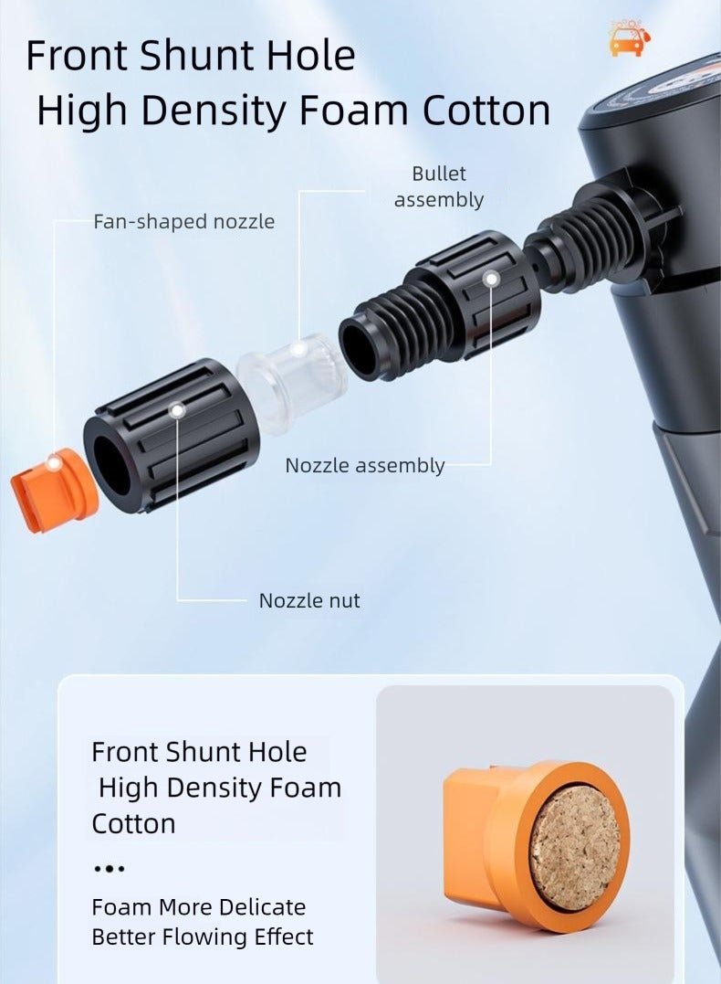 Nakhl Upgrade 2L Electric  Car Foam Sprayer, Electric Pressurized Foam Sprayer, Foam Sprayer, Car Wash Foam, Adjustable Foaming Car Wash Sprayer, Suitable for Home, Garden Car Beauty Cleaning, Car Accessories (White) - Image 3