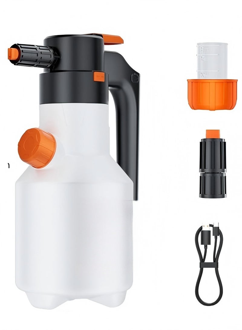 Nakhl Upgrade 2L Electric  Car Foam Sprayer, Electric Pressurized Foam Sprayer, Foam Sprayer, Car Wash Foam, Adjustable Foaming Car Wash Sprayer, Suitable for Home, Garden Car Beauty Cleaning, Car Accessories (White) - Image 1