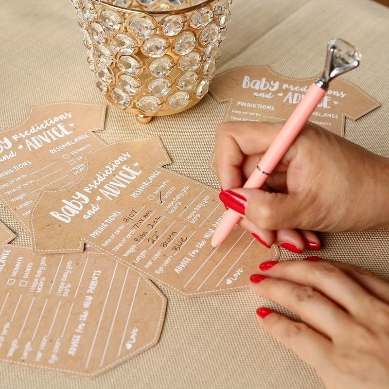 Kraft Paper Bridal Shower Advice Cards 25 Pack Handwritten Guest Keepsakes - Image 1