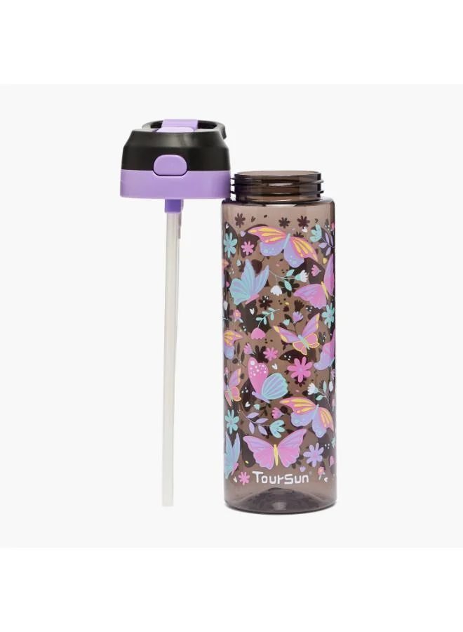 تورسون Toursun Butterfly Print Water Bottle with Spout and Spray - 750 ml
