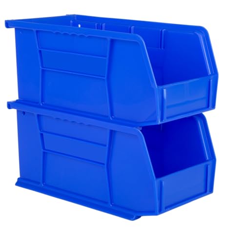 HE HUDSON EXCHANGE Hudson Exchange 11" x 5-1/2" x 5" Plastic Stackable Storage Bin and Hanging Container (Blue, 1 Pack) - Image 2
