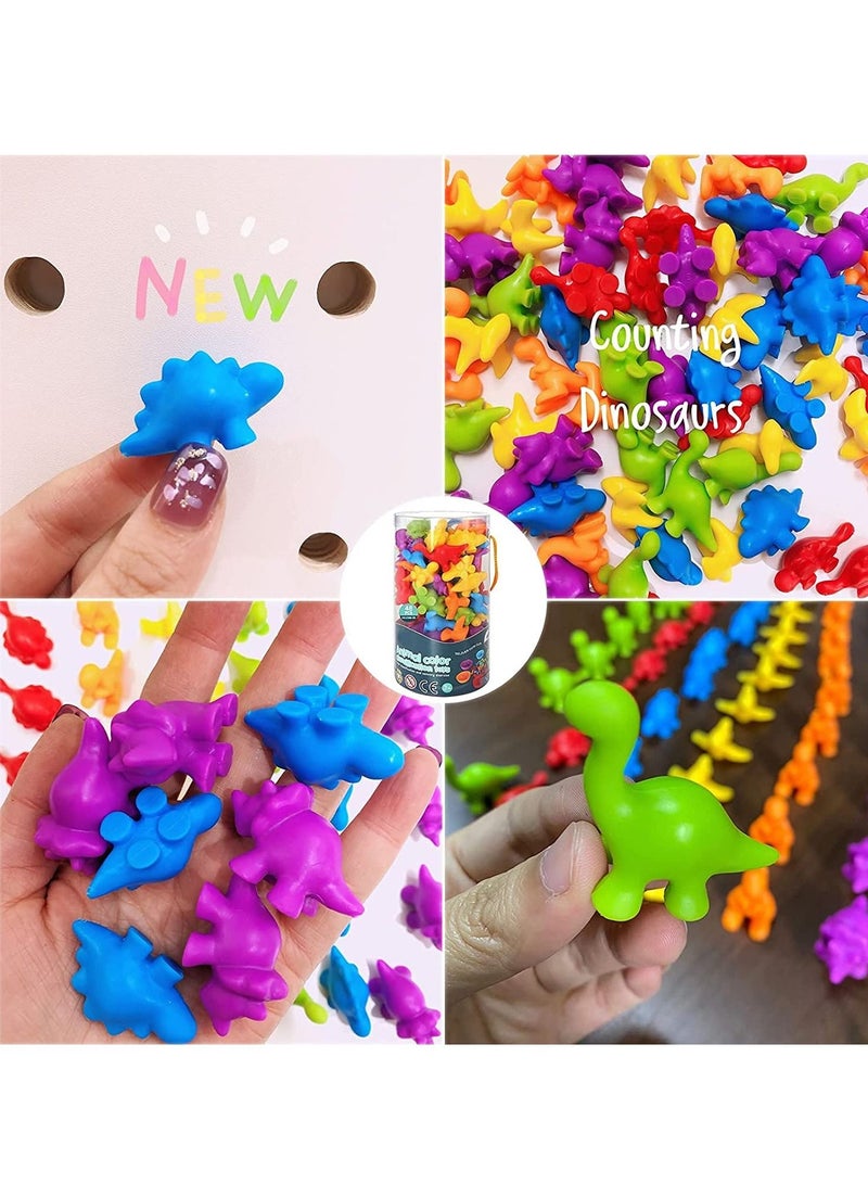 MIXDE Counting Dinosaurs Matching, Color Classification and Sensory Training Educational Learning Toys Set Gift for Toddlers Preschool Ages 3 Years and up, Set of 72 (Animals)  - Image 4