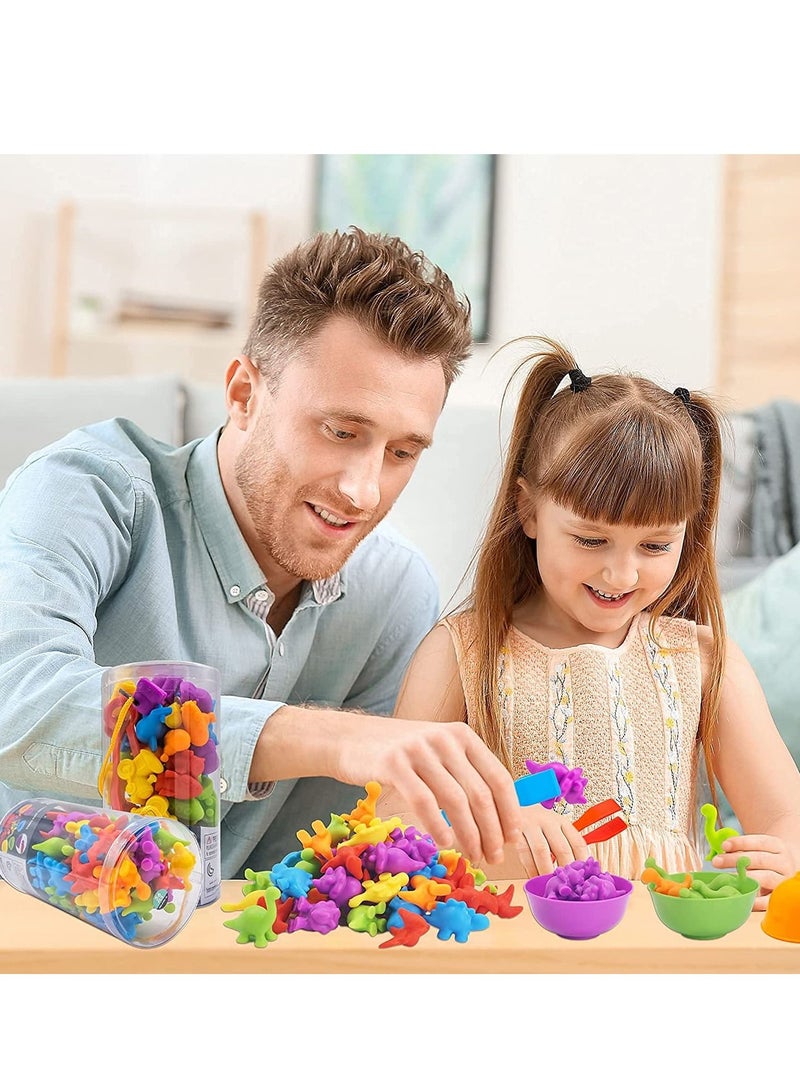 MIXDE Counting Dinosaurs Matching, Color Classification and Sensory Training Educational Learning Toys Set Gift for Toddlers Preschool Ages 3 Years and up, Set of 72 (Animals)  - Image 5