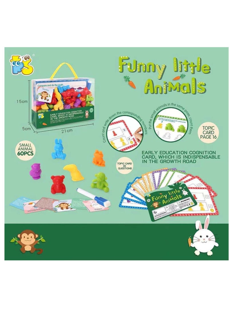 MIXDE Counting Dinosaurs Matching, Color Classification and Sensory Training Educational Learning Toys Set Gift for Toddlers Preschool Ages 3 Years and up, Set of 72 (Animals)  - Image 3