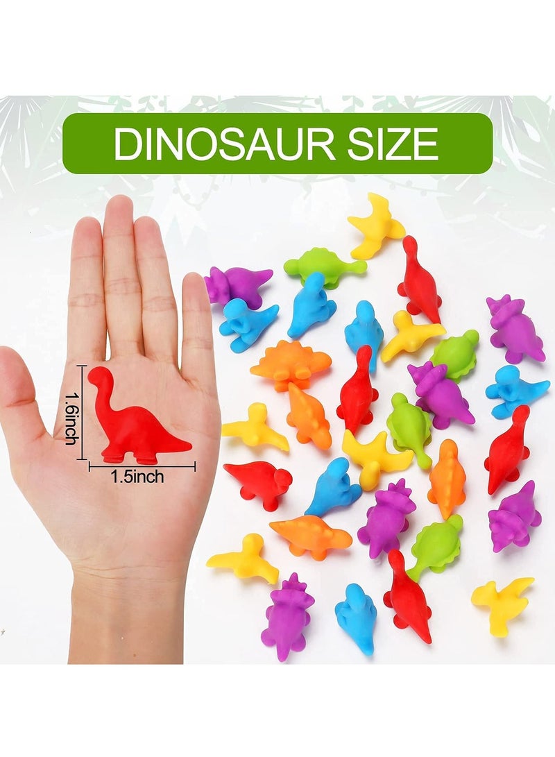 MIXDE Counting Dinosaurs Matching, Color Classification and Sensory Training Educational Learning Toys Set Gift for Toddlers Preschool Ages 3 Years and up, Set of 72 (Animals)  - Image 2