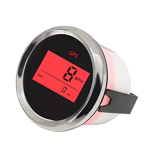 Eling عداد سرعة رقمي GPS ELING 2" مع إضاءة خلفية حمراء 12V 24V لسيارة RC ودراجة نارية وفان وقارب بحري - Image 3
