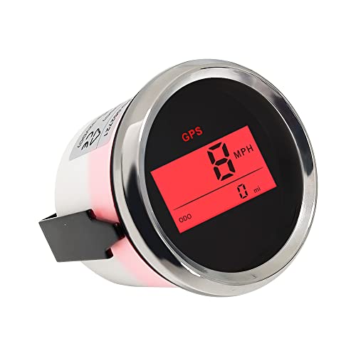Eling عداد سرعة رقمي GPS ELING 2" مع إضاءة خلفية حمراء 12V 24V لسيارة RC ودراجة نارية وفان وقارب بحري - Image 2