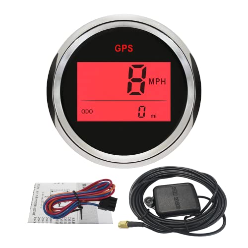 Eling عداد سرعة رقمي GPS ELING 2" مع إضاءة خلفية حمراء 12V 24V لسيارة RC ودراجة نارية وفان وقارب بحري - Image 1