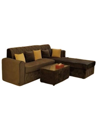 L Shape Mab Sofa Set With Table & Pillow 3 Seaters Brown 200x80x80 - pzsku/Z24D1C3E22478BB2BC8CDZ/45/_/1677352739/8c8690fc-61f5-454d-aa5e-38cc0161f4a1