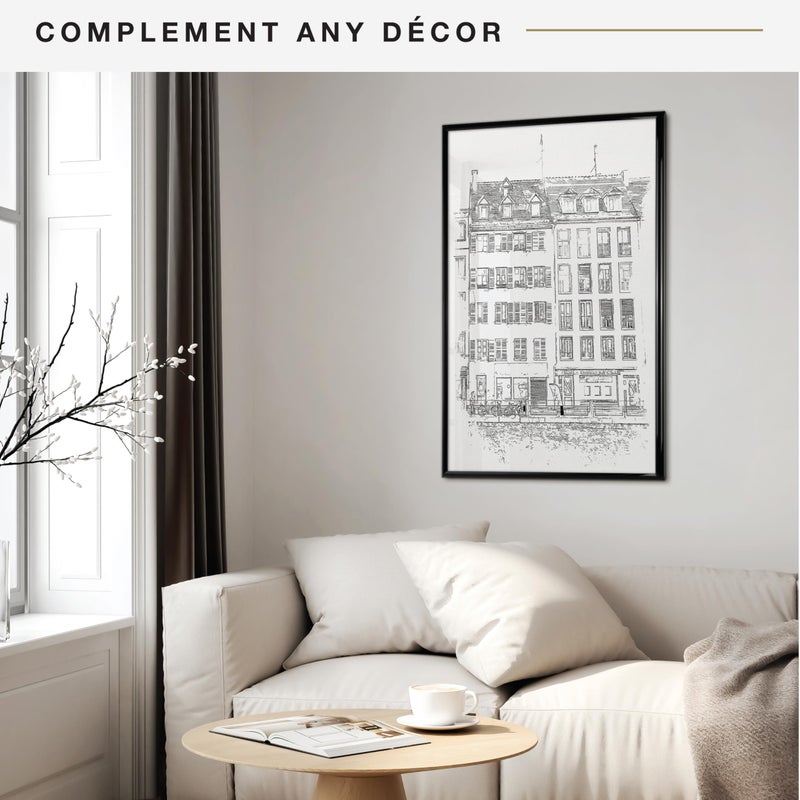 MCS Trendsetter Movie Poster Frame 27x40 Black High-Gloss, Vertical & Horizontal Wall Hanging Large Picture Frame for Photos, Artwork & Custom Posters (1-Pack) - Image 3