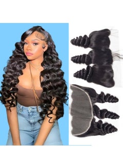QTHAIR QTHAIR 16A 13x4 HD Lace Frontal Human Hair Loose Wave Frontal Pre Plucked with Baby Hair Ear to Ear Transparent Lace Frontal Closure 100 Unprocessed Brazilian Virgin Human Hair Frontal20inch 