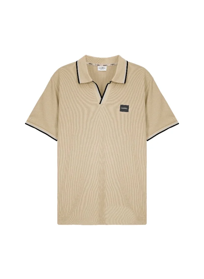 Cedro CEDRO MEN'S CASUAL REGULAR FIT LIGHT WEIGHT WRINKLE RESISTANT ANTI-BACTERIAL STRETCHABLE DURABLE POLO T-SHIRT