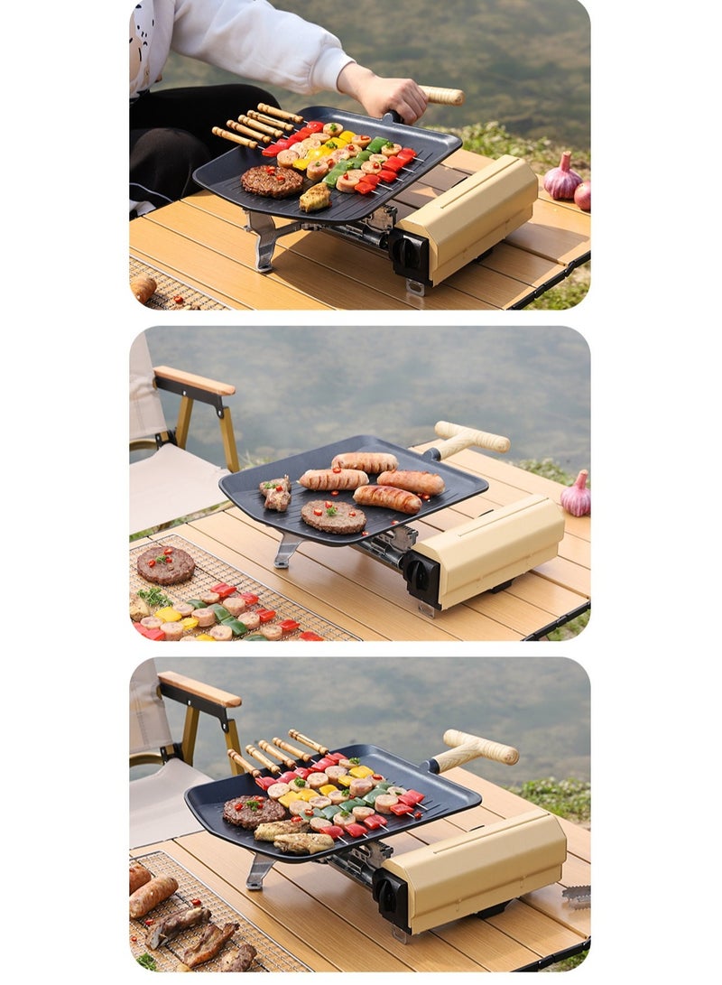 Outdoor Wild Camp Travel With Non -Stick Baking Tray Portable Picnic Barbecue Baking Sheet Camping Utensils - Image 3