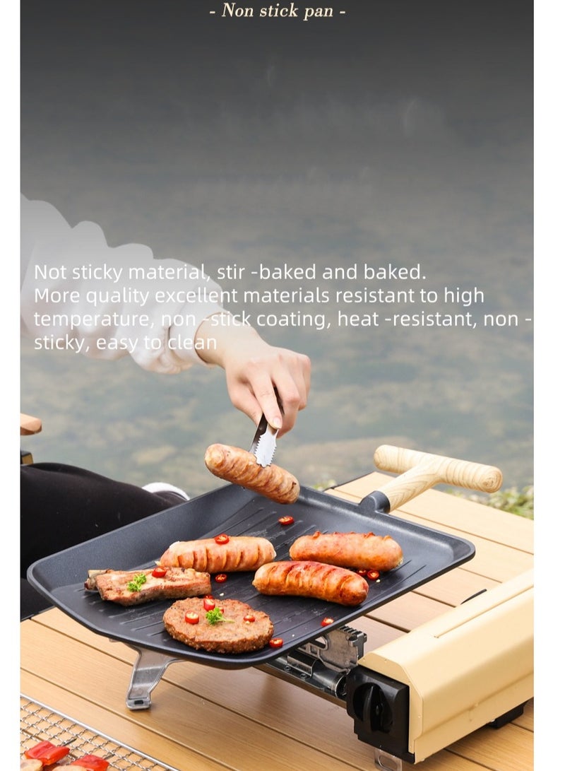 Outdoor Wild Camp Travel With Non -Stick Baking Tray Portable Picnic Barbecue Baking Sheet Camping Utensils - Image 5