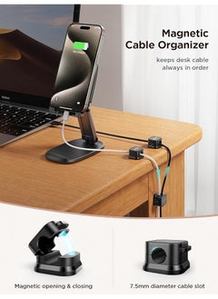 erorex 6 Pack Magnetic Cable Clips Cable Smooth Adjustable Cord Holder Under Desk Cable Management Adhesive Wire Holder Keeper Organizer For Home Office Desk Phone Car Wall Desktop Nightstand  - Image 3
