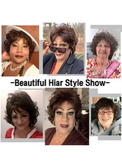Kalyss Dark Brown Short Curly Wavy Wig With Hair Bangs 100% Imported Premium Synthetic Fashion Brown Hair Wigs For Women (Brown)  - Image 4