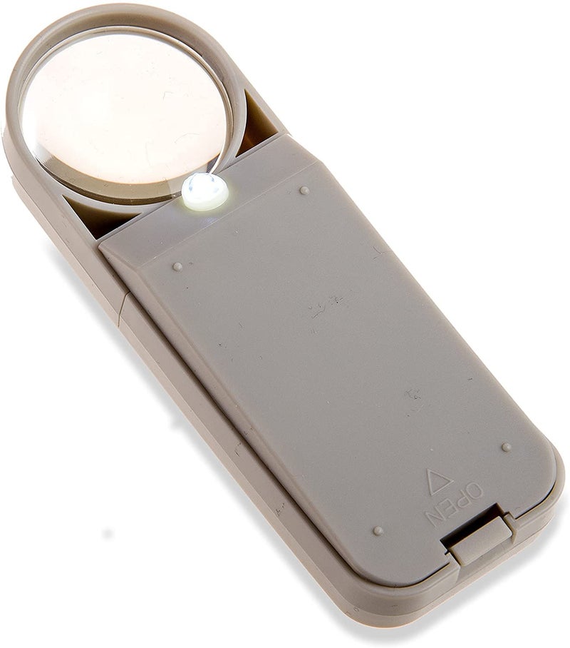 Carson Illuminated Hand Held 7x LED Lighted Aspheric Magnifier with 1.5'' Lens Diameter (SV-70),White (Pack of 1) - Image 2