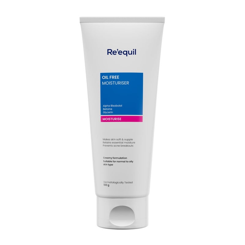 RE EQUIL Oil Free Moisturiser Lightweight Moisturizer For Face Retains Essential Moisture Prevents Acne Breakouts Suitable For Normal Oily Combination Skin 100G