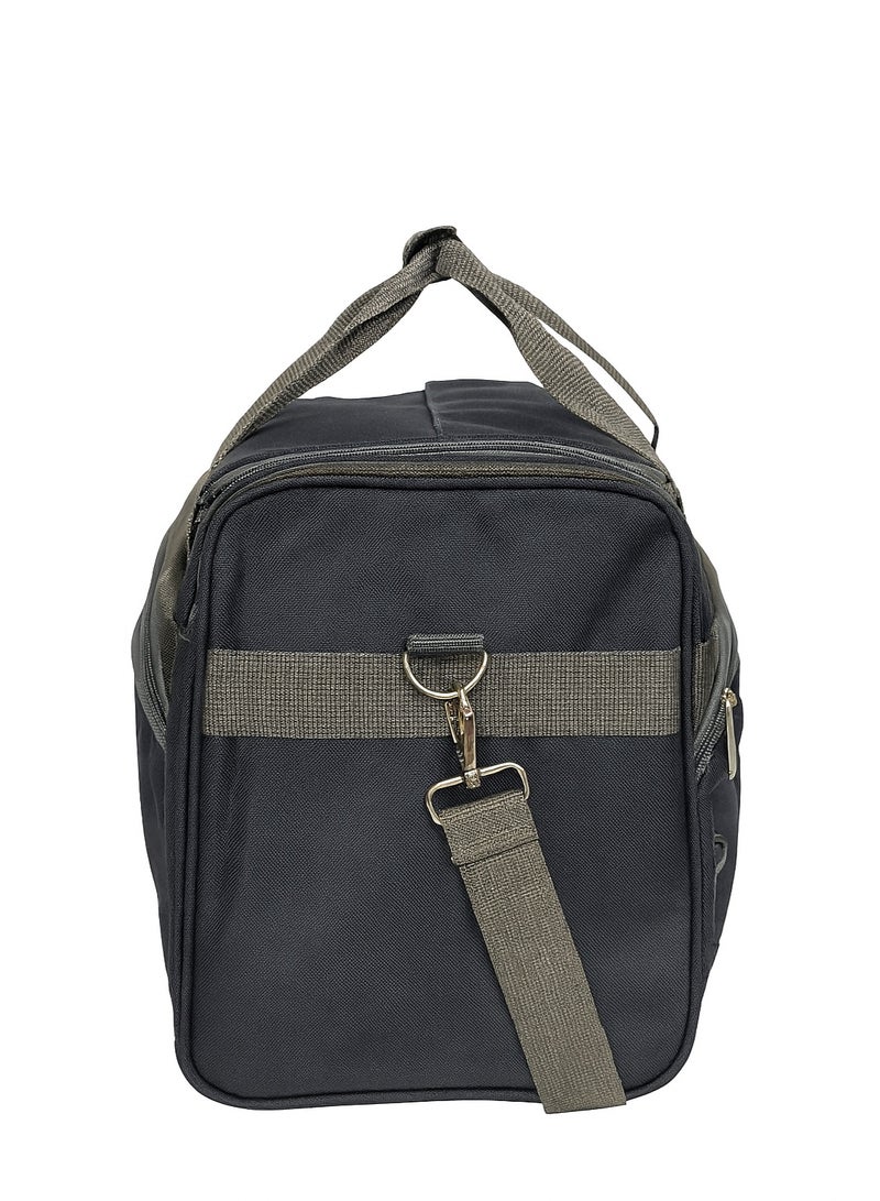 President President Travel Duffel Bag, Navy Blue with Grey Straps, Multi-Pocket Design, Airline Carry-On Compatible - Image 5