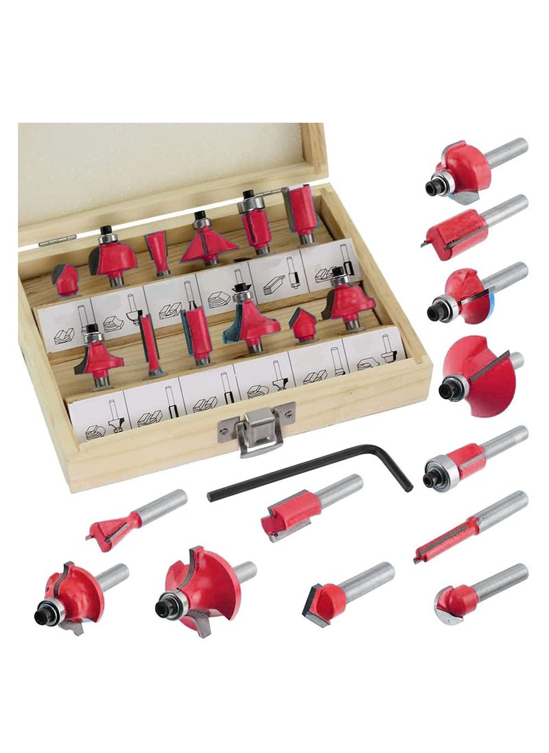 Shoppingekart Router Bits Set 12 Pieces 12 Inch Router Bits Kit DIYer Woodworking Tools Carrying Case 12 Pcs Size 8 mmColorMulti MaterialCarbon steel  - Image 1