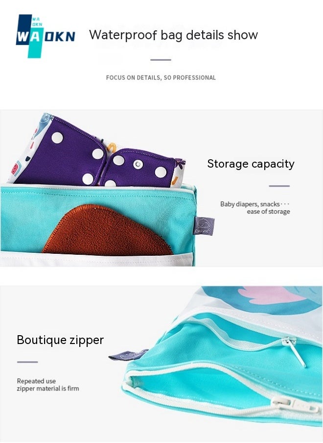 WAOKN Portable PUL Laundry Bag – Suitable for Hotel & Travel DE Foldable Washing Storage Bag – Lightweight and Compact Eco-friendly Camping Diaper Bag (30*40cm)  - Image 2