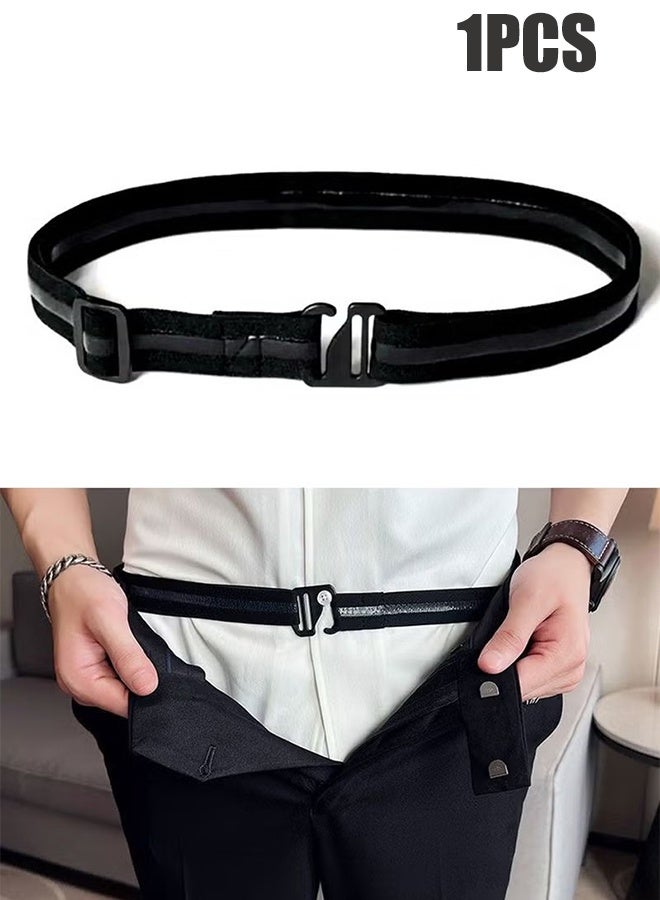 YJ 1 men's shirt fixing strap, shirt locking strap, suitable for men's adjustable elastic shirt fasteners to keep the shirt in place, suitable for men's shirt suspenders, unisex, length 110CM - Image 1