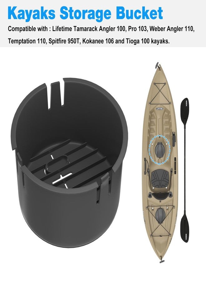 JIOTAR Kayaks Storage Bucket Hatch Bucket Container Replacement for Lifetime Kayaks Accessories Kayak Storage Kayak Fishing Storage Bin Fit Hatch Opening 6 7/8" Boats, Gray - Image 2