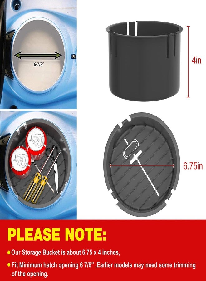 JIOTAR Kayaks Storage Bucket Hatch Bucket Container Replacement for Lifetime Kayaks Accessories Kayak Storage Kayak Fishing Storage Bin Fit Hatch Opening 6 7/8" Boats, Gray - Image 3