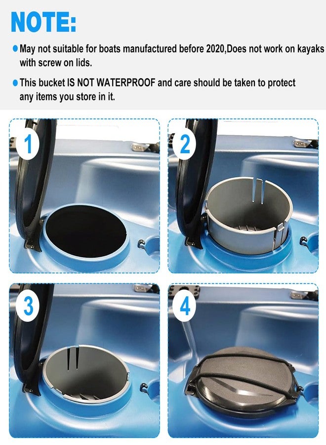 JIOTAR Kayaks Storage Bucket Hatch Bucket Container Replacement for Lifetime Kayaks Accessories Kayak Storage Kayak Fishing Storage Bin Fit Hatch Opening 6 7/8" Boats, Gray - Image 4