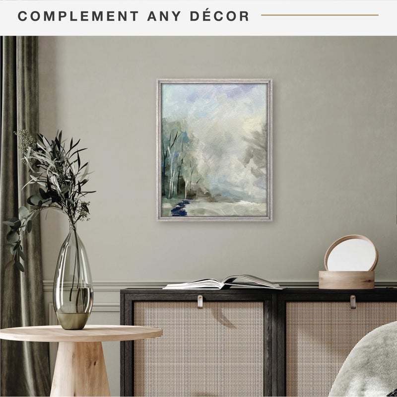 MCS Canvas Float Frames 16x20 Frame, Gray Woodgrain Finish Frame for Finished Canvases, Vertical & Horizontal Wall Hanging Large with Adhesive for Canvas Paintings (1-Pack) - Image 2