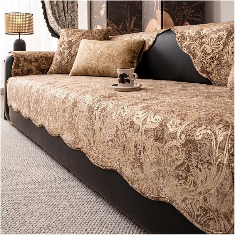 Vintage Sofa Cover Short Plush Bronzing Non-Slip Sofa Towel Cushions Seat Couch Cover Living Room Decor Household Dust Mat(Color 6,70x180cm 1pcs) - Image 1