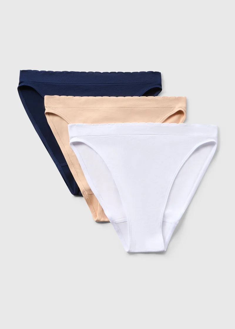 Matalan 3 Pack Multicolour Seamless High Leg Knickers