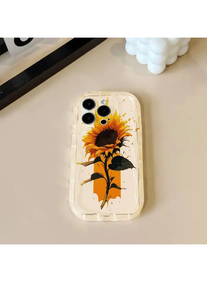 حافظة هاتف أنيقة بنمط زهرة عباد الشمس ذات الألوان المختلطة لجهاز iPhone 12 Pro Max - Image 5