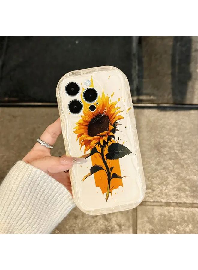 حافظة هاتف أنيقة بنمط زهرة عباد الشمس ذات الألوان المختلطة لجهاز iPhone 12 Pro Max - Image 4