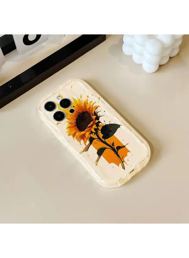 حافظة هاتف أنيقة بنمط زهرة عباد الشمس ذات الألوان المختلطة لجهاز iPhone 12 Pro Max - Image 2