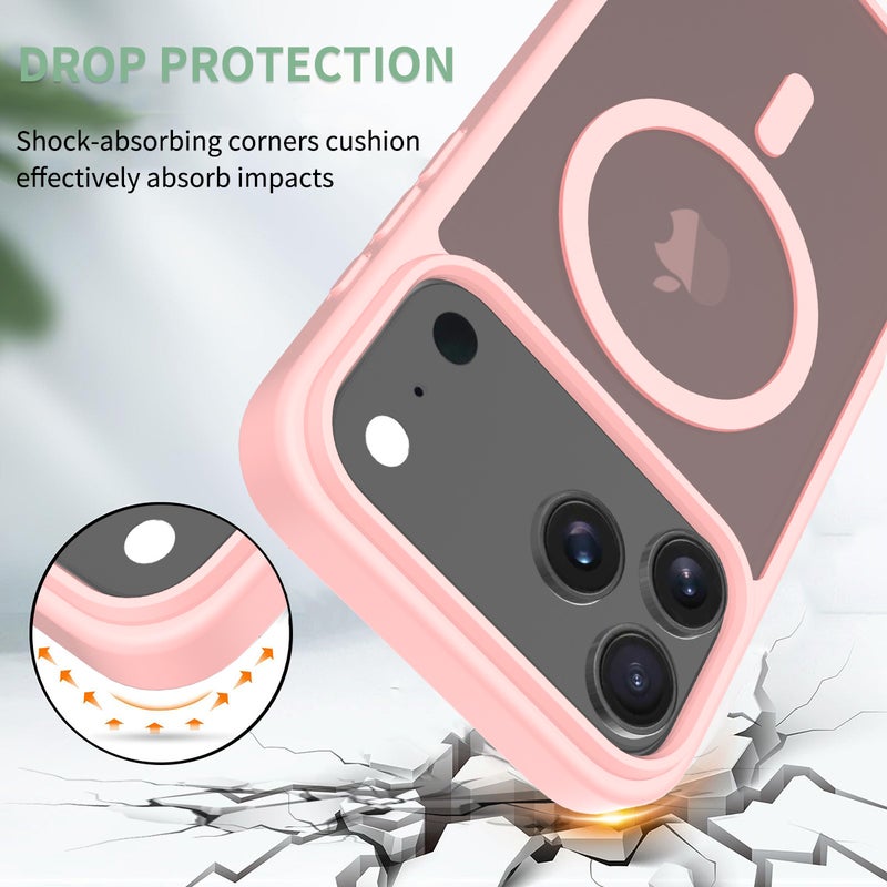 iPhone17Pro MagSafe Case Magnetic Back Cover,【Full Shockproof Protection】Translucent Matte Back - Image 4